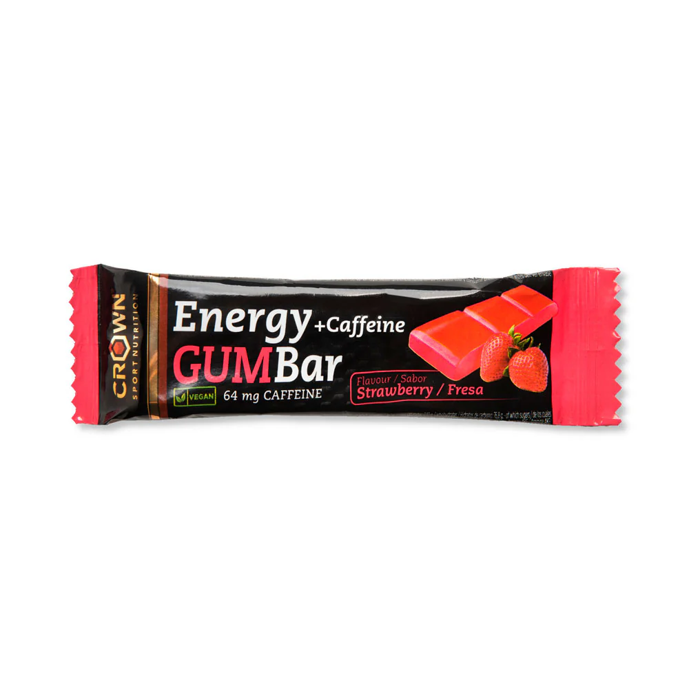 GOMINOLA ENERGÉTICA CROWN ENERGY GUM BAR - Cafeína 64mg - Fresa