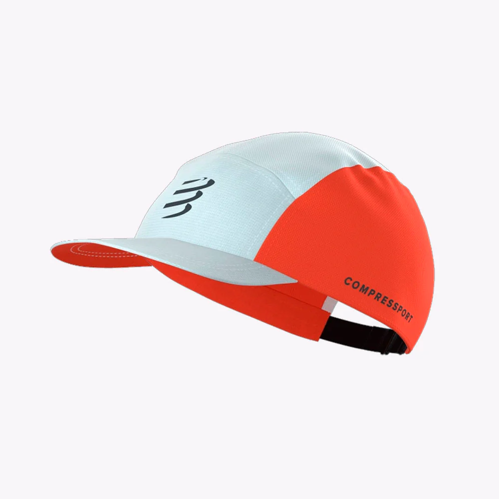 GORRA COMPRESSPORT 5 PANEL - Star White / Tigerlily