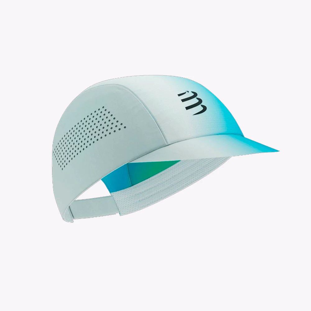 GORRA COMPRESSPORT PRO RACING - Star White / Blue Green