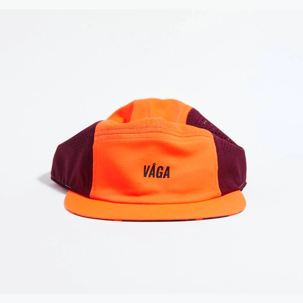 GORRA VÅGA FEATHER RACING - Neon Orange / Plum - Image 2