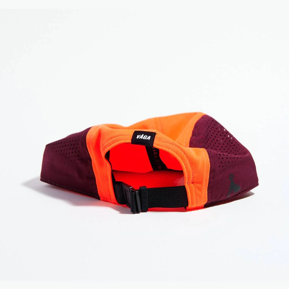 GORRA VÅGA FEATHER RACING - Neon Orange / Plum - Image 4