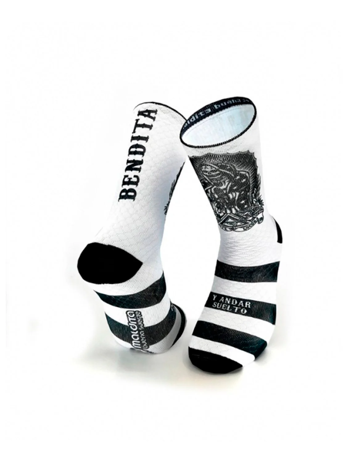 CALCETINES MALDITA BUENA SUERTE - BENDITA LOCURA - Blanco