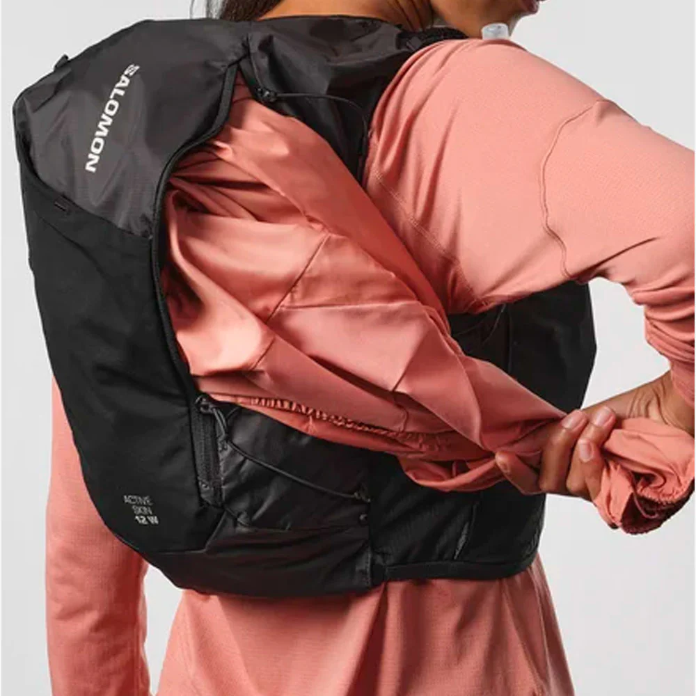 MOCHILA CHALECO SALOMON ACTIVE SKIN 12 MUJER - Black / Metal - Image 6