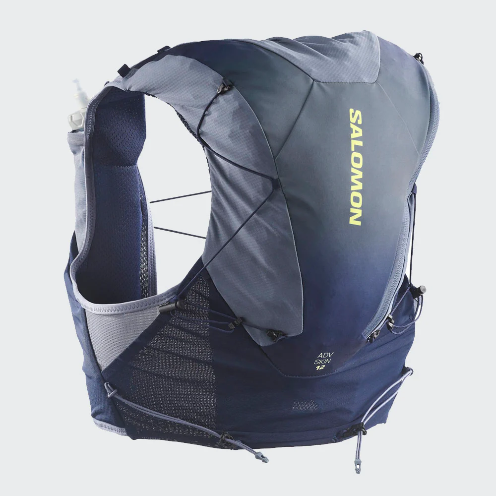 MOCHILA CHALECO SALOMON ADV SKIN 12 - Maritime Blue / Grisaille / Sunny Lime