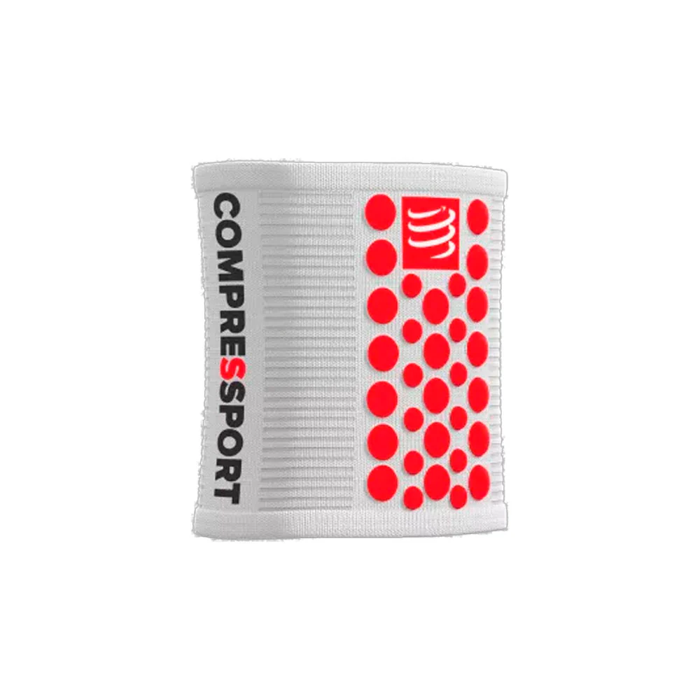 MUÑEQUERAS COMPRESSPORT 3D DOTS - White / Red