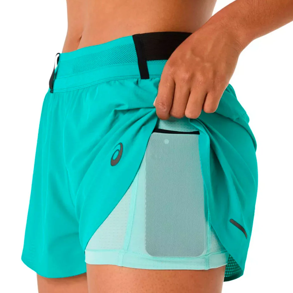 PANTALÓN CORTO ASICS METARUN SPLIT MUJER - Wave Teal - Image 3