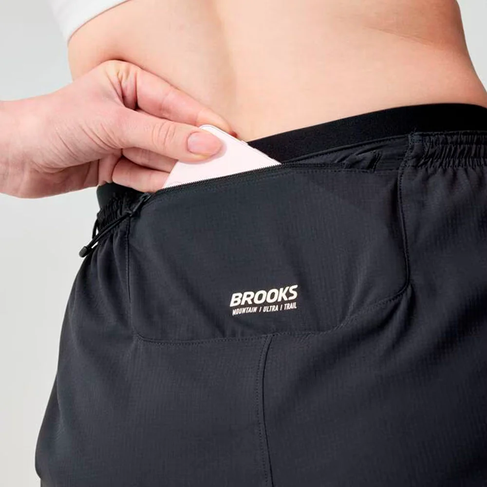 PANTALÓN CORTO BROOKS CASCADIA MUJER - Negro - Image 4