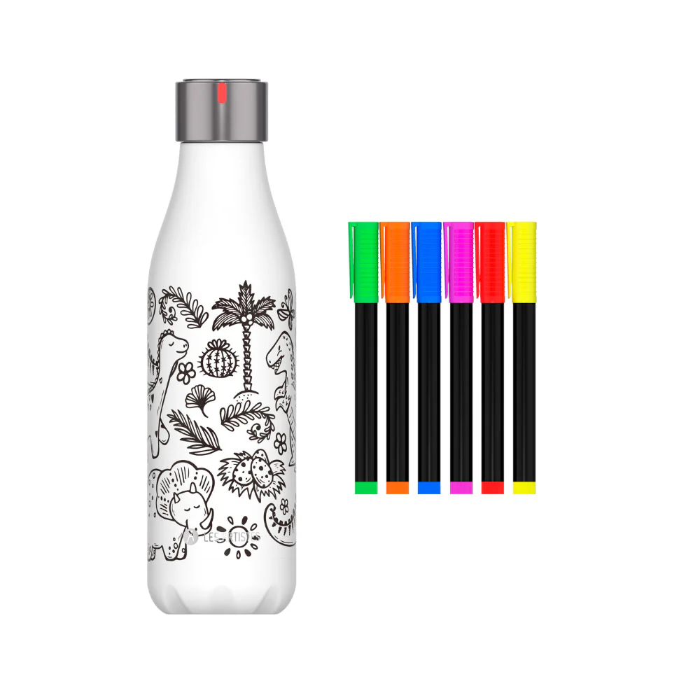 SET BOTELLA ISOTÉRMICA LES ARTISTES 500ML - Dinosaurios - Image 2