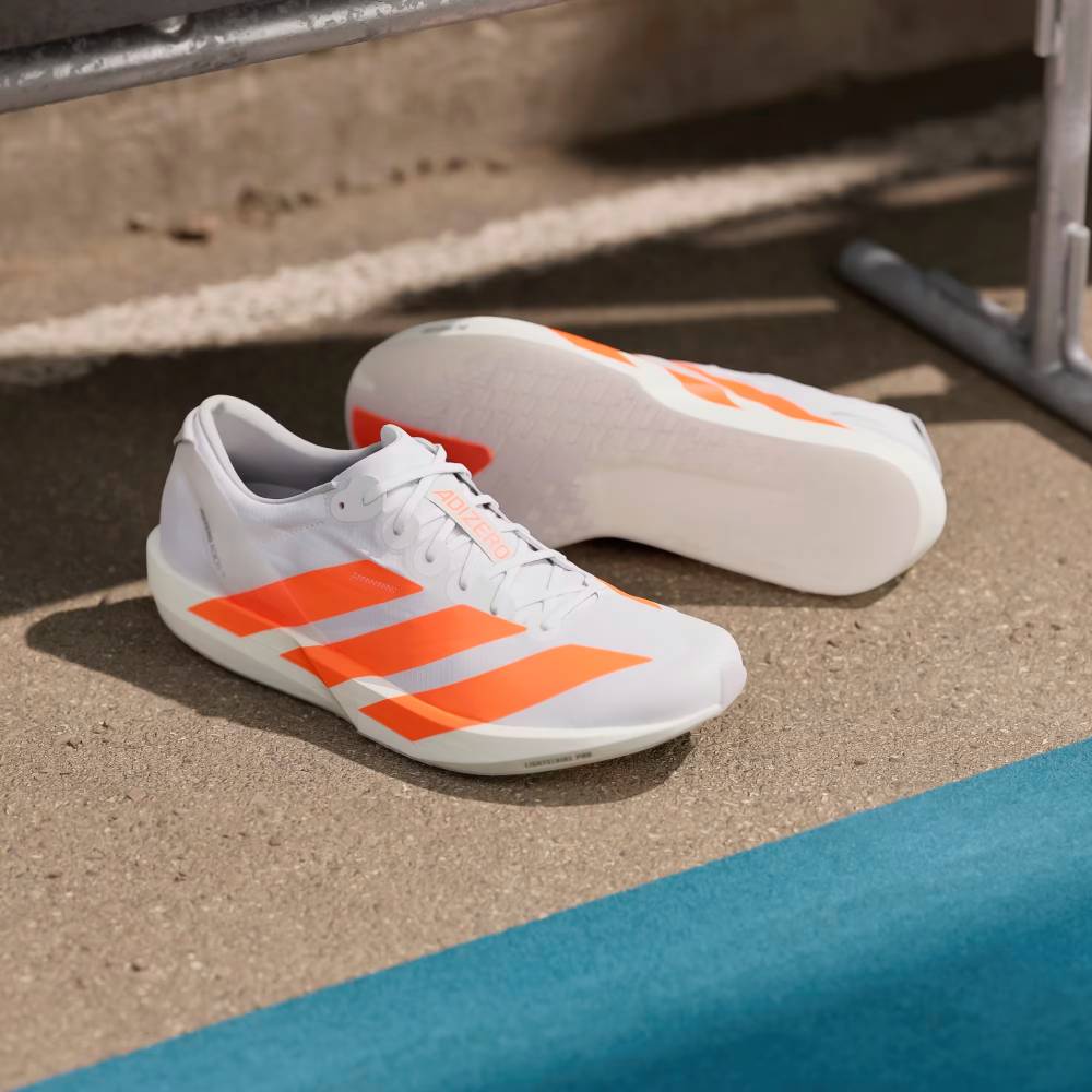 ZAPATILLAS ADIDAS ADIZERO ADIOS 9 - Cloud White / Lucid Orange / Lucid Red - Image 2