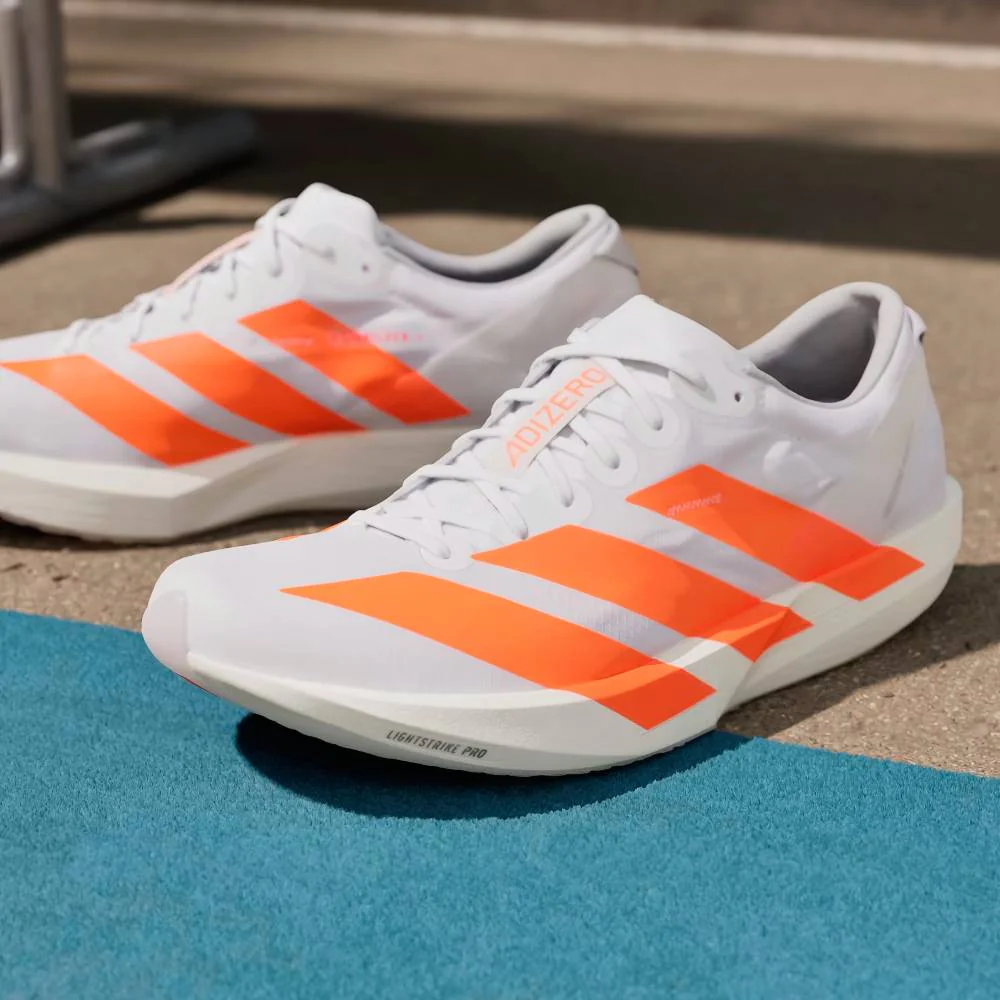 ZAPATILLAS ADIDAS ADIZERO ADIOS 9 - Cloud White / Lucid Orange / Lucid Red - Image 8