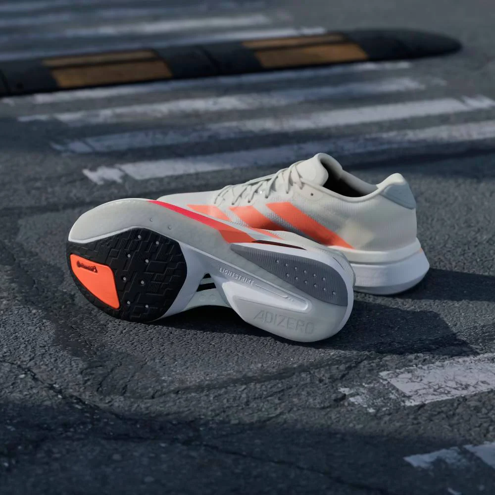 ZAPATILLAS ADIDAS ADIZERO BOSTON 13 - Off White / Lucid Orange / Grey - Image 3