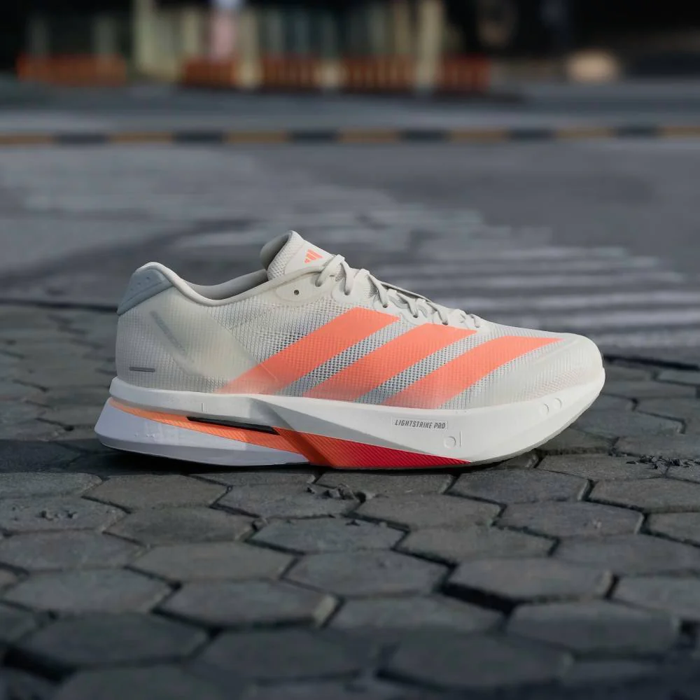ZAPATILLAS ADIDAS ADIZERO BOSTON 13 - Off White / Lucid Orange / Grey - Image 4
