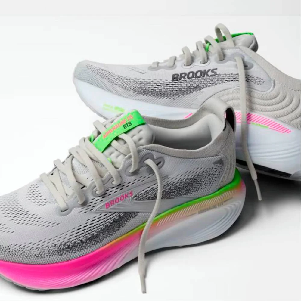ZAPATILLAS BROOKS ADRENALINE GTS 25 MUJER - Oyster / Pink / Green - Image 7