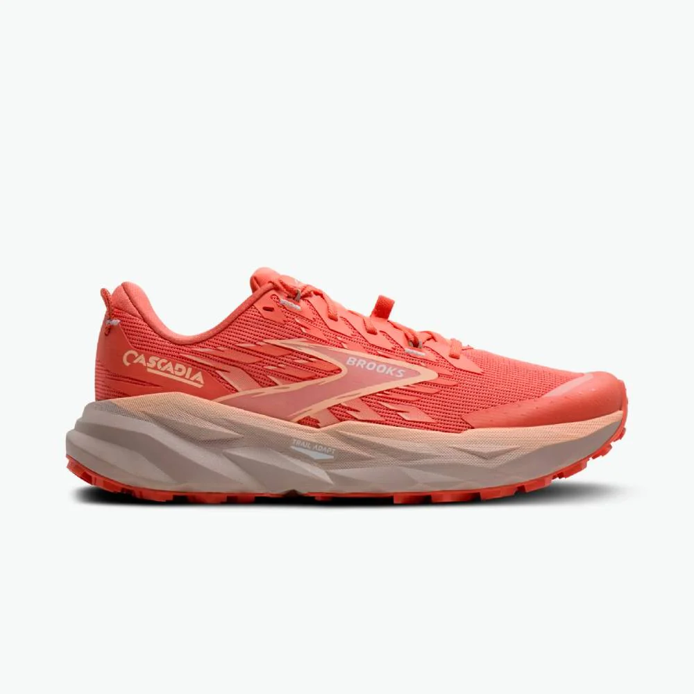 ZAPATILLAS BROOKS CASCADIA 19 MUJER - Peach Echo / Chateau / White
