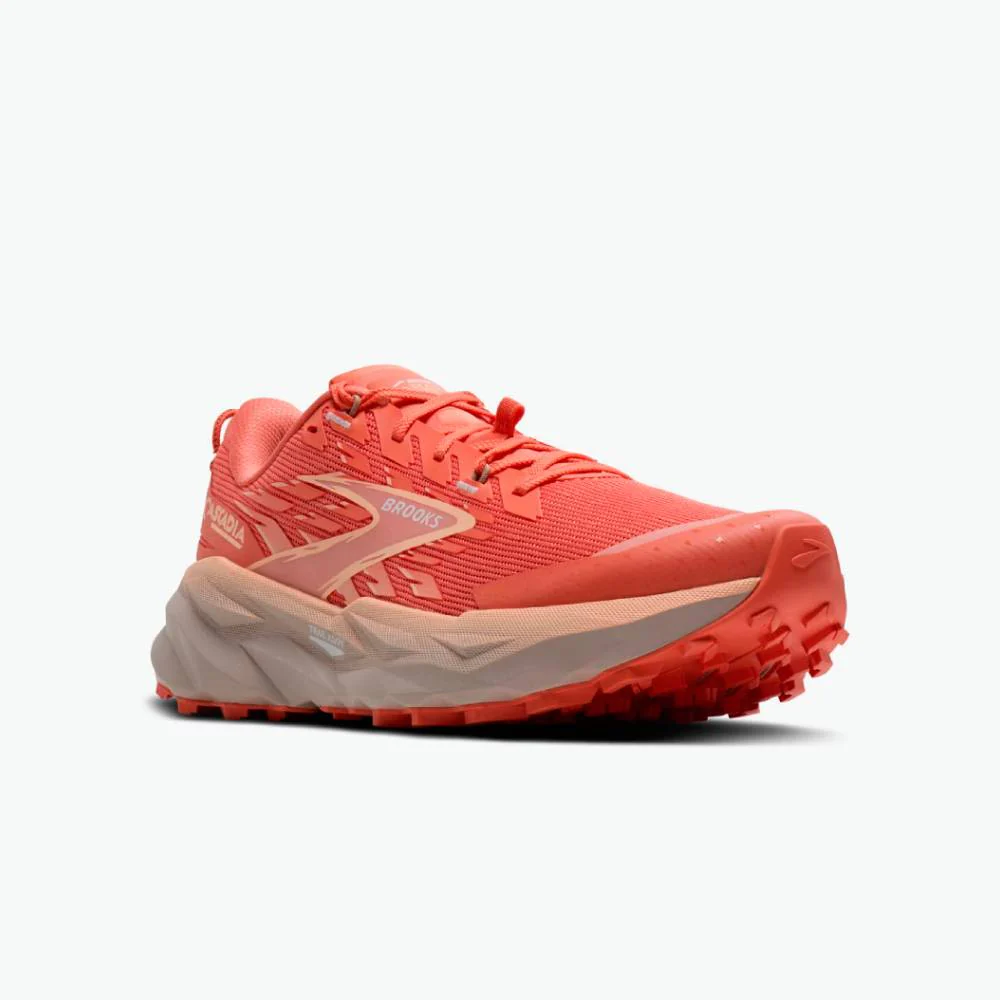 ZAPATILLAS BROOKS CASCADIA 19 MUJER - Peach Echo / Chateau / White - Image 2