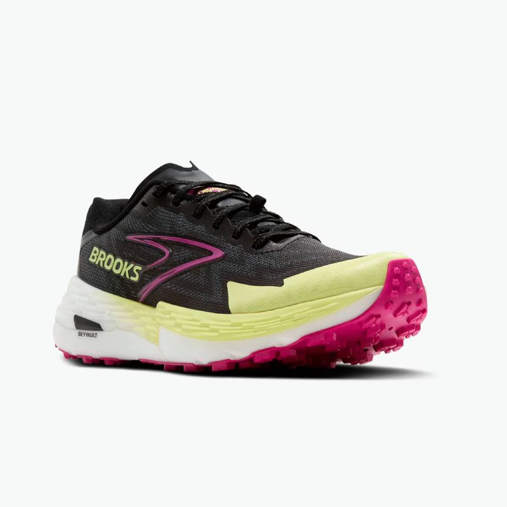 ZAPATILLAS BROOKS CATAMOUNT 4 MUJER - Grey / Black / Lime - Image 2