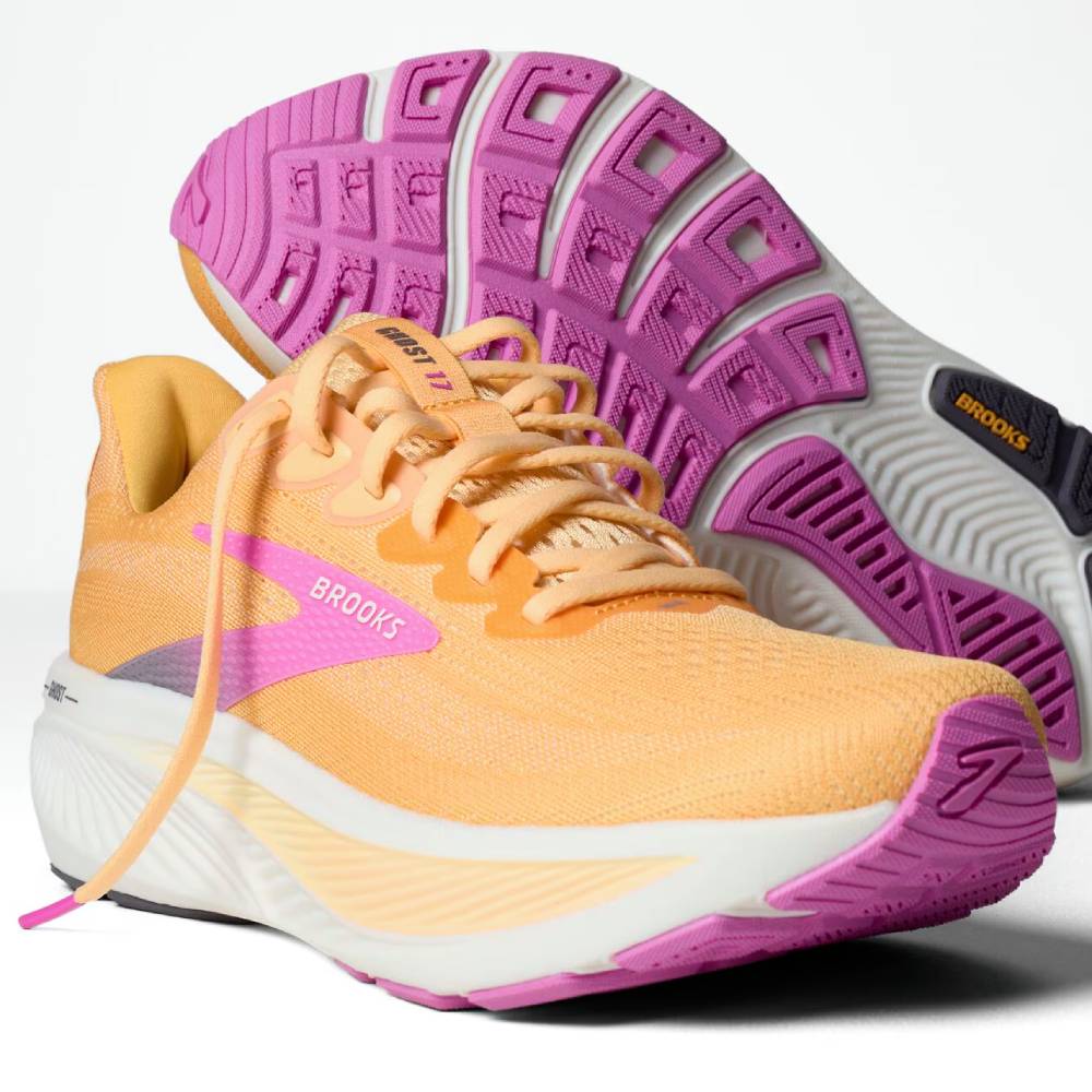 ZAPATILLAS BROOKS GHOST 17 MUJER - Apricot / Grey / Pink - Image 6