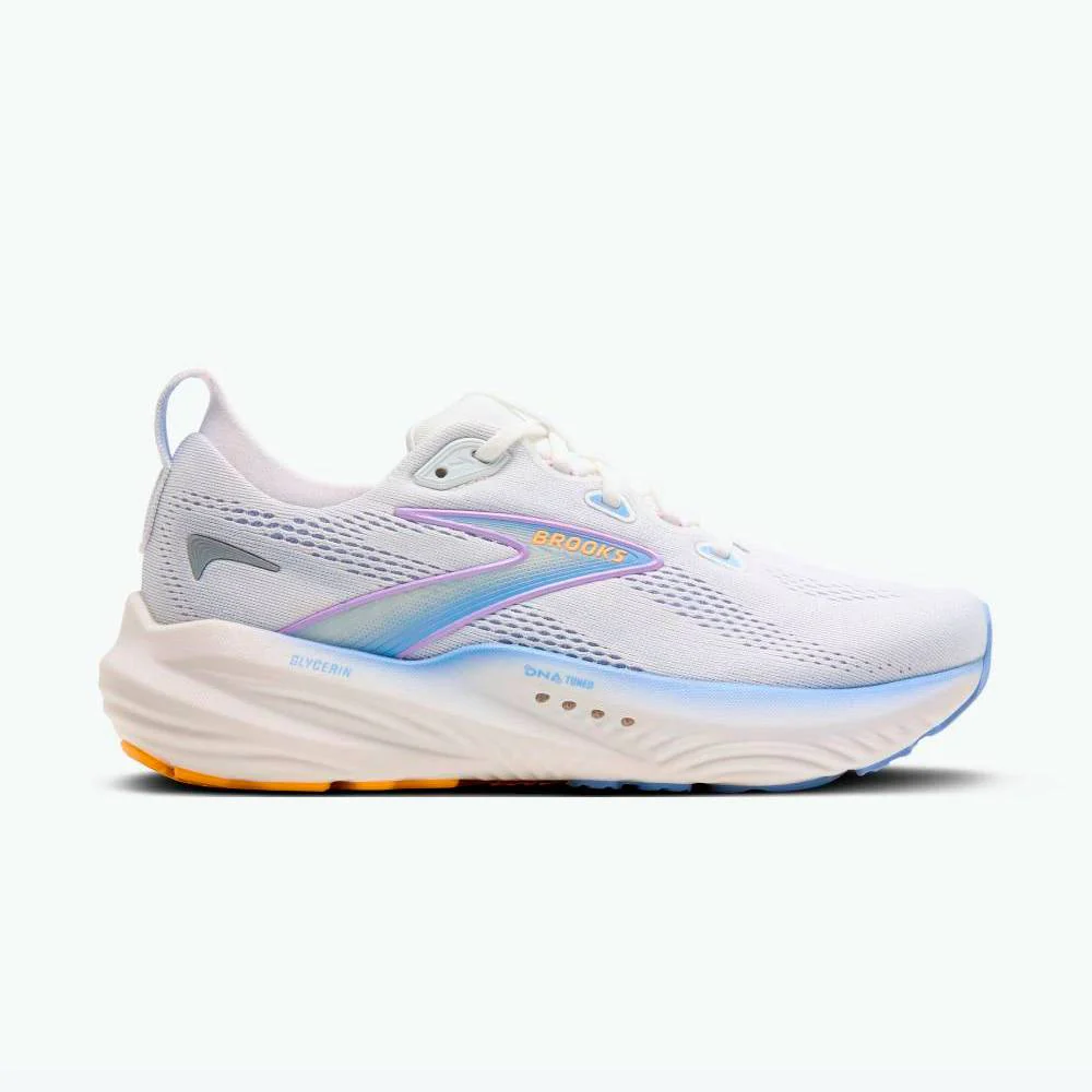 ZAPATILLAS BROOKS GLYCERIN 22 MUJER - White / Blue Heron / Apricot