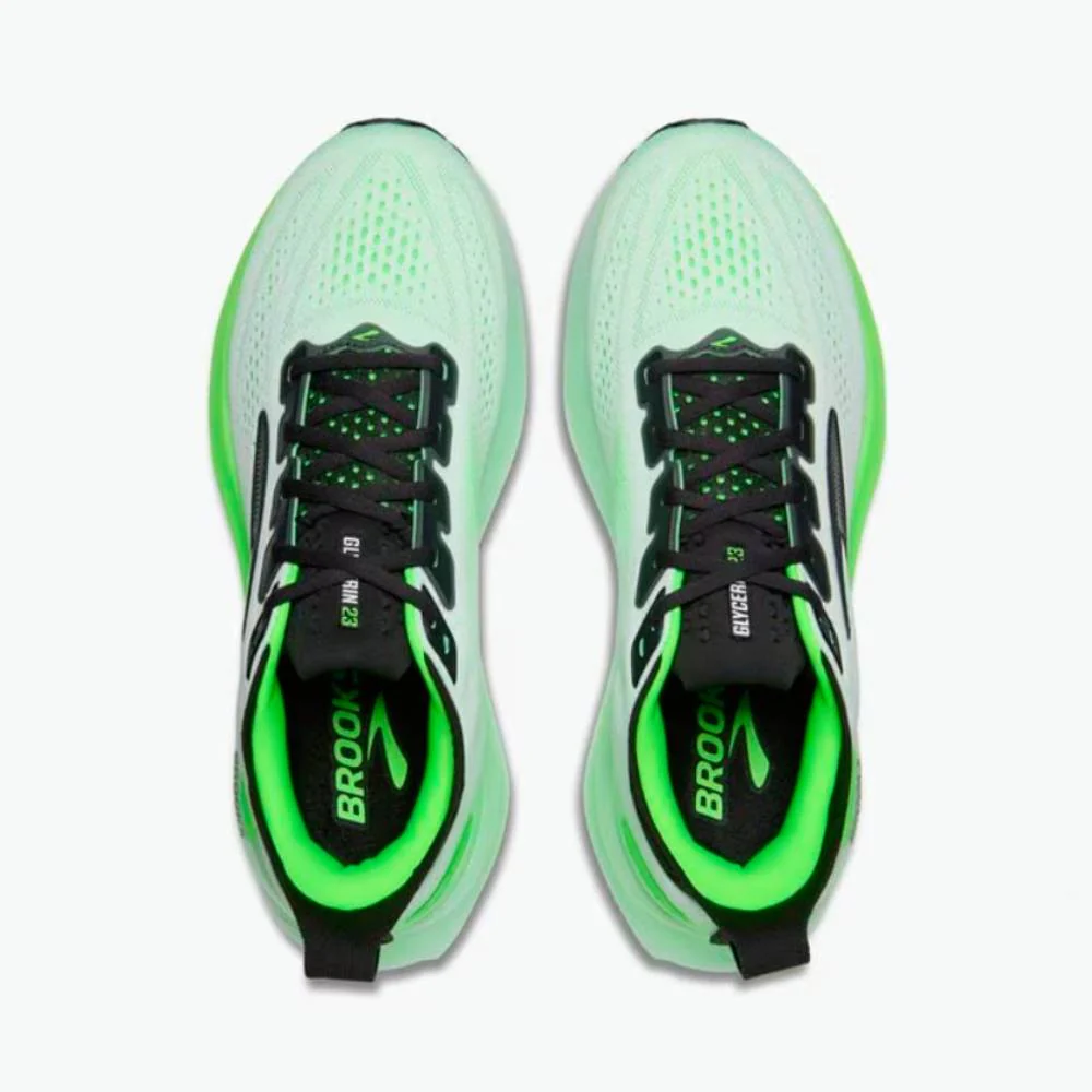 ZAPATILLAS BROOKS GLYCERIN 23 - White / Phantom / Green Gecko - Image 3