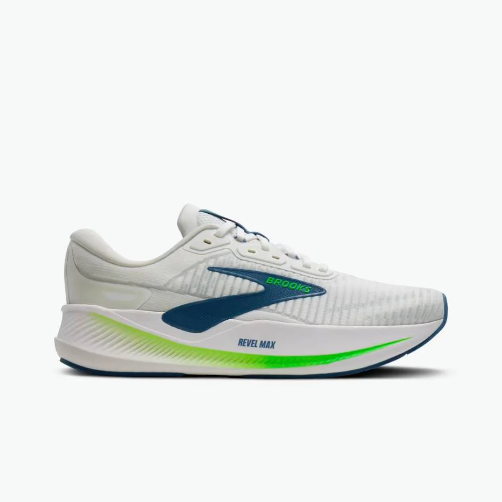 ZAPATILLAS BROOKS REVEL MAX - White / Moonlight / Green Gecko