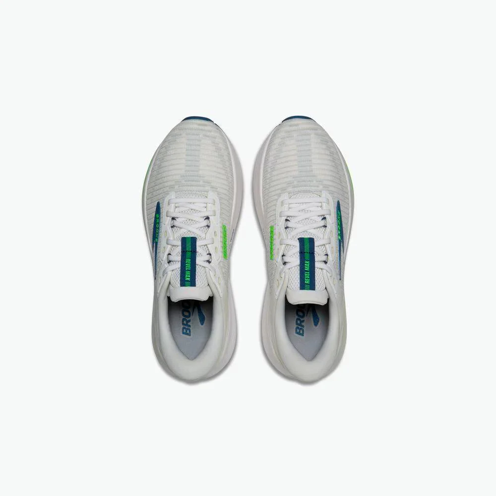 ZAPATILLAS BROOKS REVEL MAX - White / Moonlight / Green Gecko - Image 3