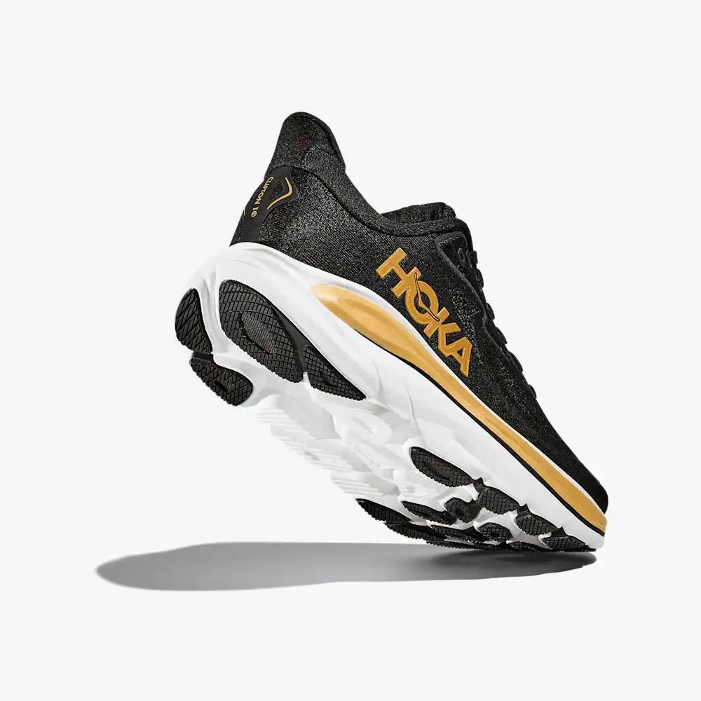 ZAPATILLAS HOKA CLIFTON 10 MUJER - Black / Gold - Image 2
