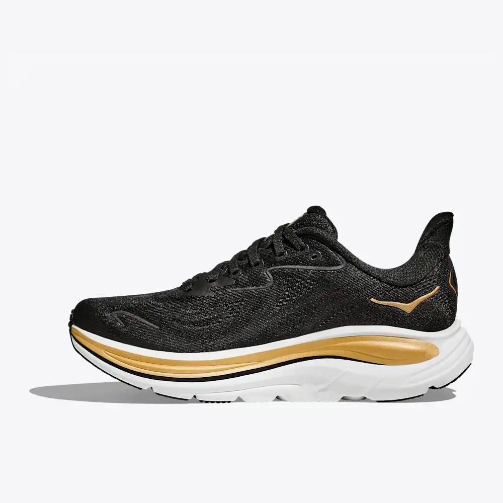 ZAPATILLAS HOKA CLIFTON 10 MUJER - Black / Gold - Image 8