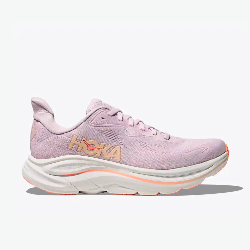 ZAPATILLAS HOKA CLIFTON 10 MUJER - Lilac Cream / Tangerine Glow