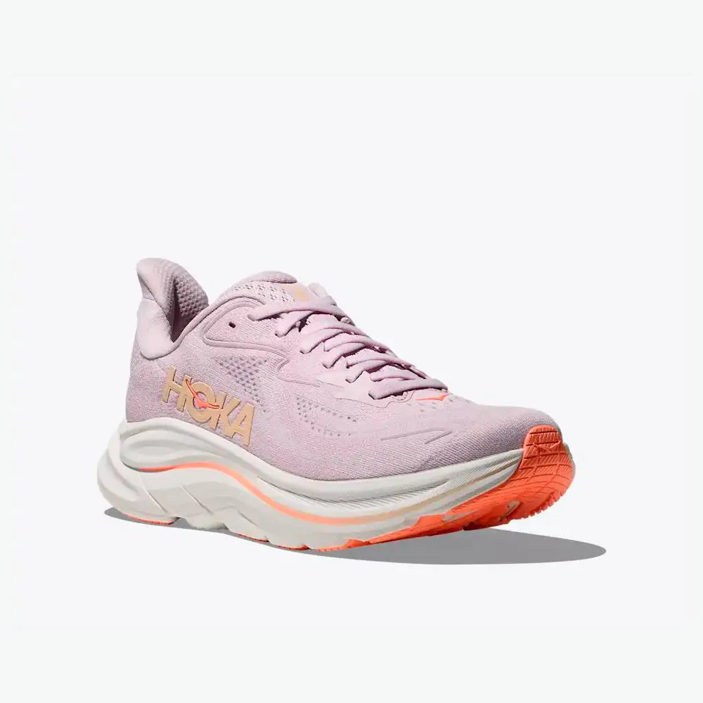 ZAPATILLAS HOKA CLIFTON 10 MUJER - Lilac Cream / Tangerine Glow - Image 2