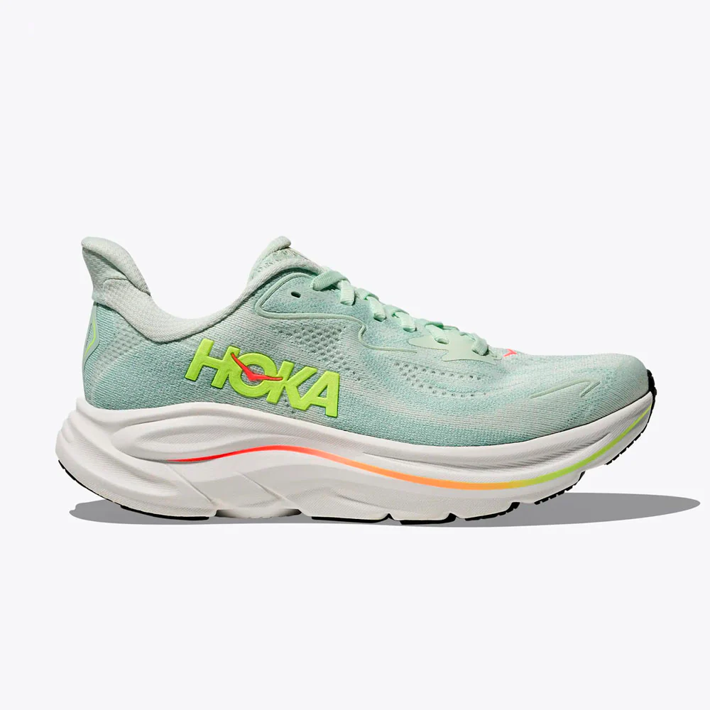 ZAPATILLAS HOKA CLIFTON 10 MUJER - Sea Glass / Neon Flame