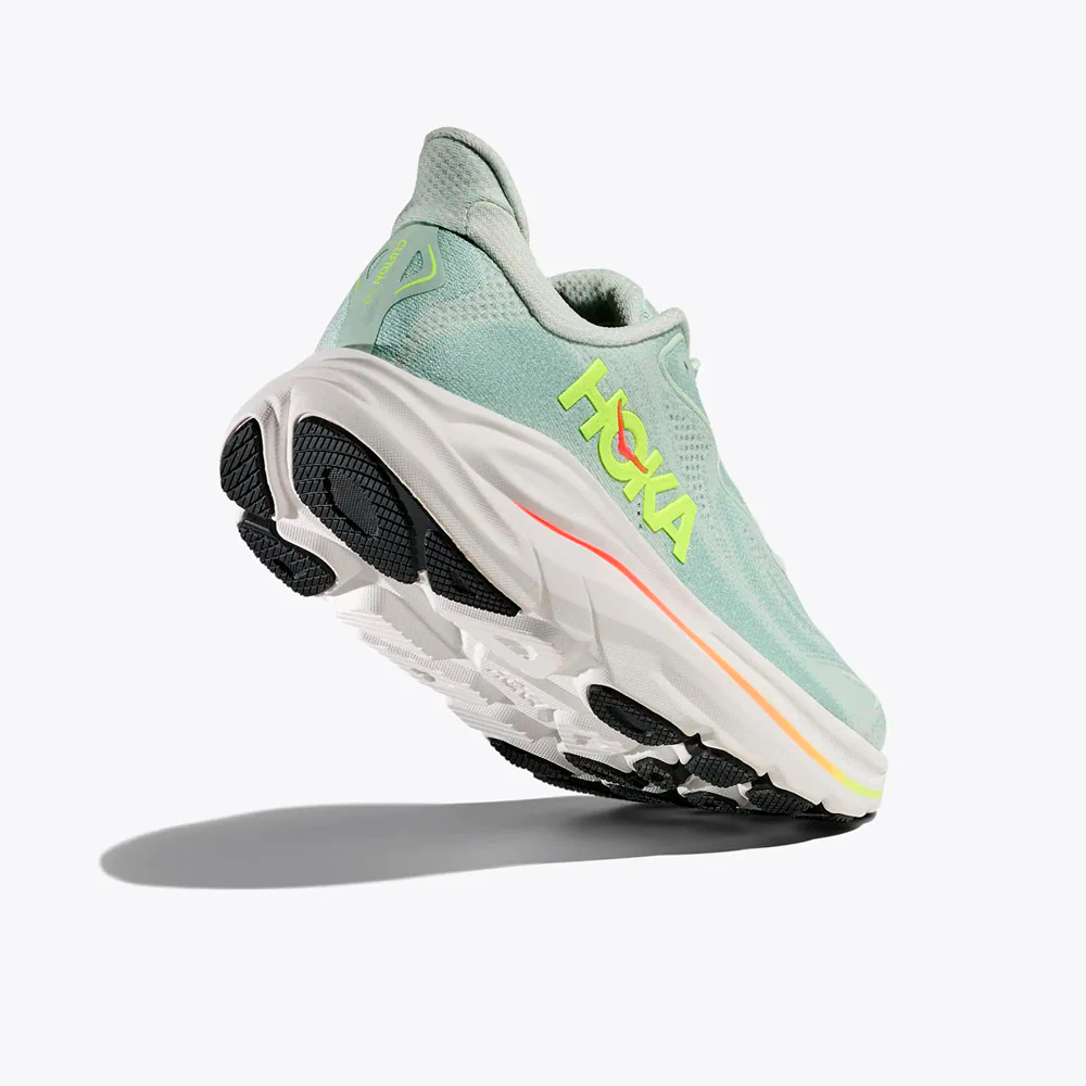 ZAPATILLAS HOKA CLIFTON 10 MUJER - Sea Glass / Neon Flame - Image 2