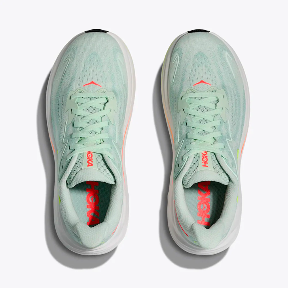 ZAPATILLAS HOKA CLIFTON 10 MUJER - Sea Glass / Neon Flame - Image 8