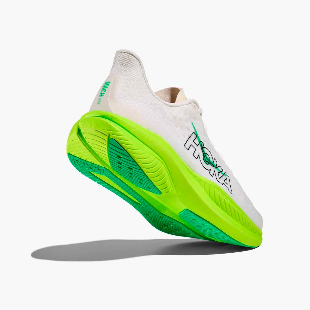 ZAPATILLAS HOKA MACH 6 - White / Neon Lime - Image 2