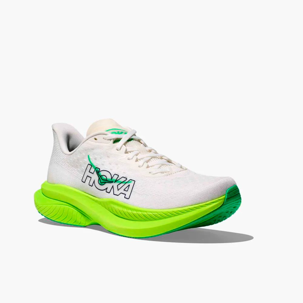 ZAPATILLAS HOKA MACH 6 - White / Neon Lime - Image 3