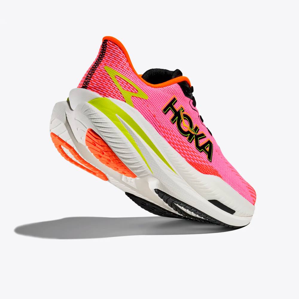 ZAPATILLAS HOKA MACH X 3 MUJER - Neon Rose / Neon Tangerine - Image 2