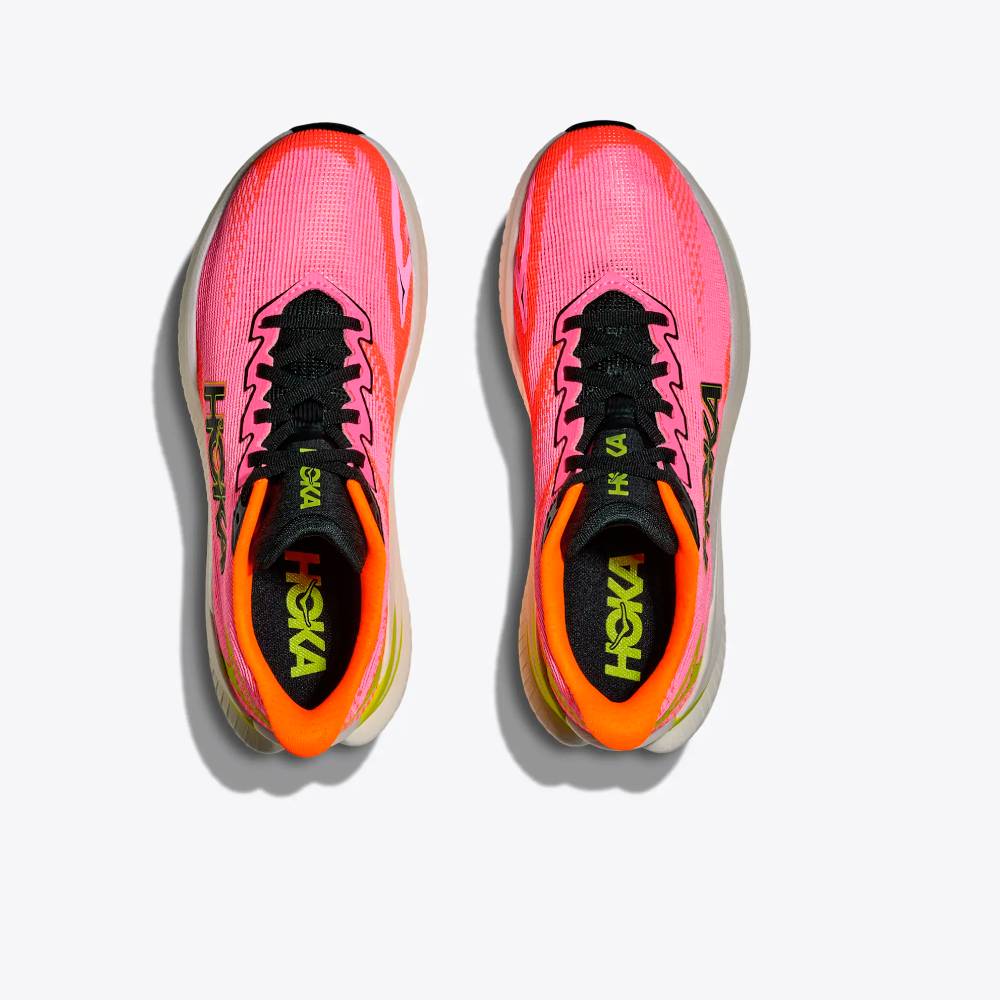 ZAPATILLAS HOKA MACH X 3 MUJER - Neon Rose / Neon Tangerine - Image 4