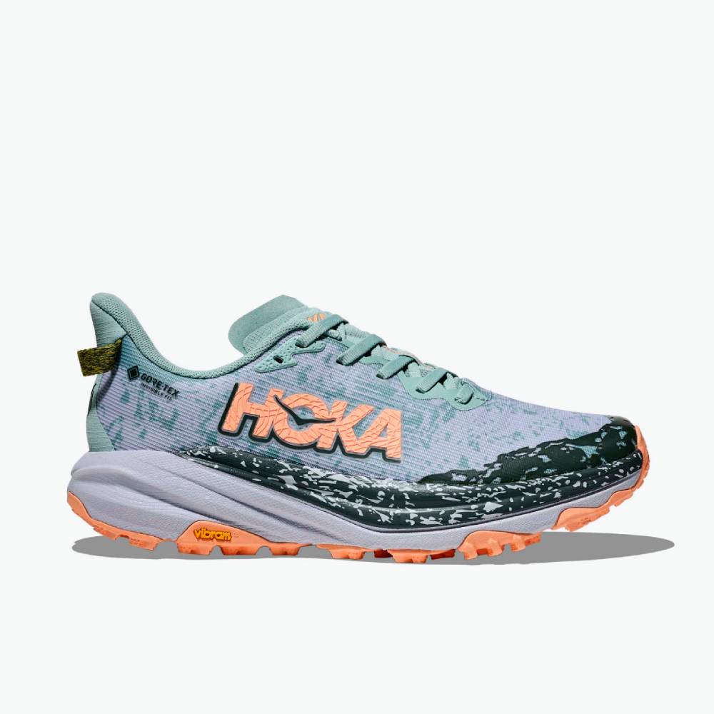 ZAPATILLAS HOKA SPEEDGOAT 6 GTX MUJER - Jade / Ash grey