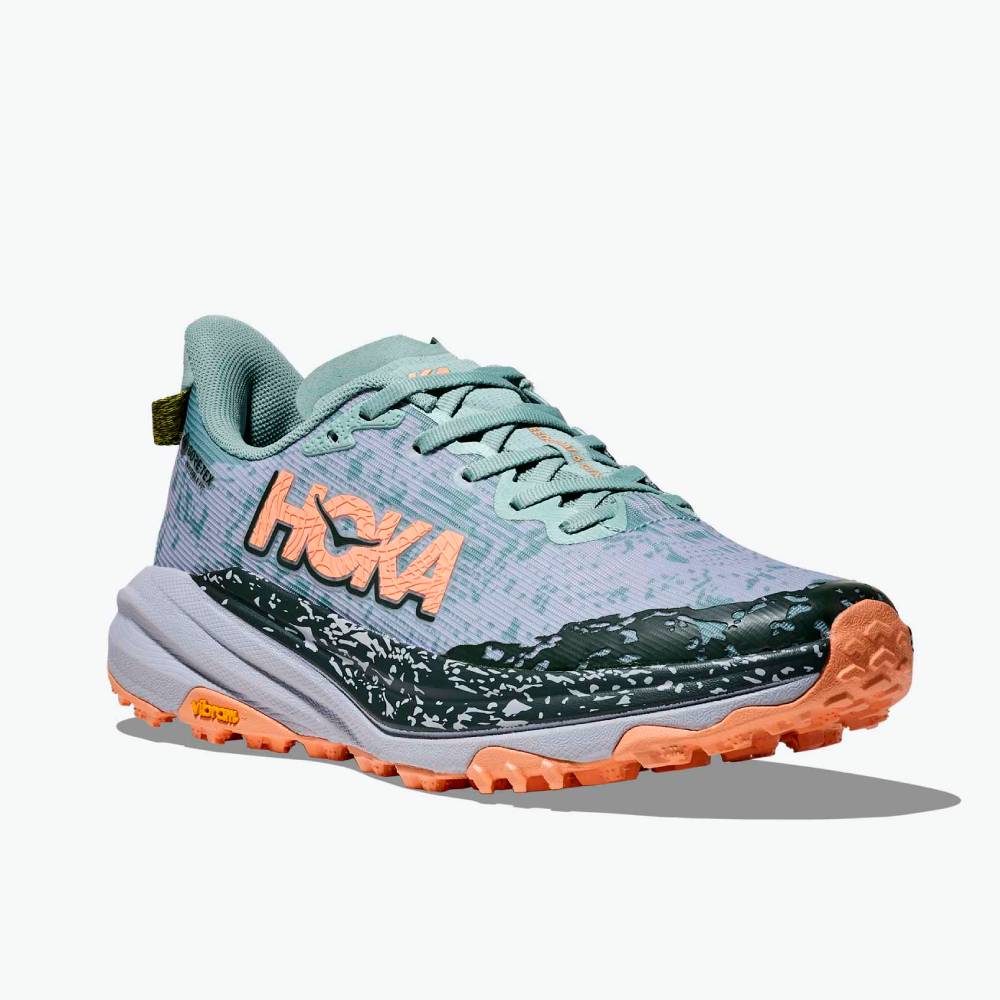ZAPATILLAS HOKA SPEEDGOAT 6 GTX MUJER - Jade / Ash grey - Image 3