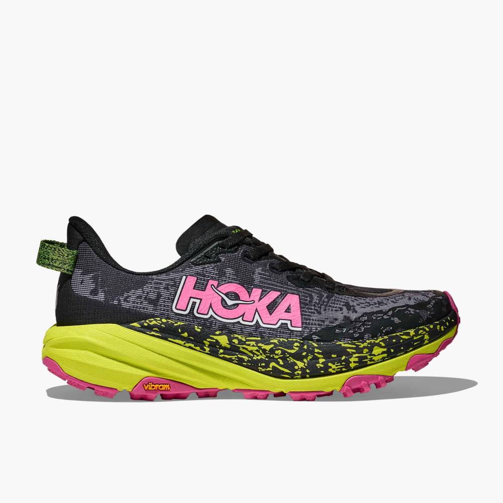 ZAPATILLAS HOKA SPEEDGOAT 6 MUJER - Black / Neon Hoka Citrus
