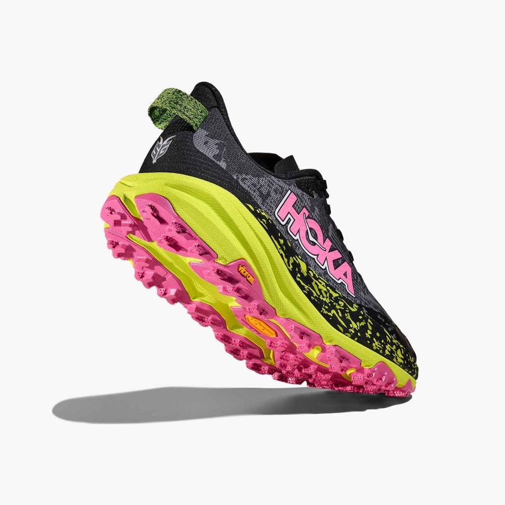 ZAPATILLAS HOKA SPEEDGOAT 6 MUJER - Black / Neon Hoka Citrus - Image 2