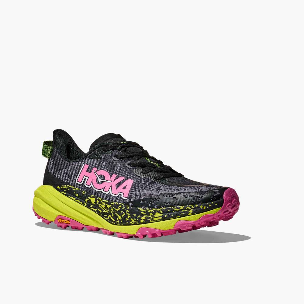 ZAPATILLAS HOKA SPEEDGOAT 6 MUJER - Black / Neon Hoka Citrus - Image 3