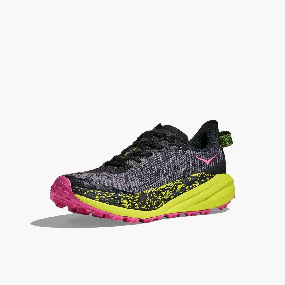 ZAPATILLAS HOKA SPEEDGOAT 6 MUJER - Black / Neon Hoka Citrus - Image 4