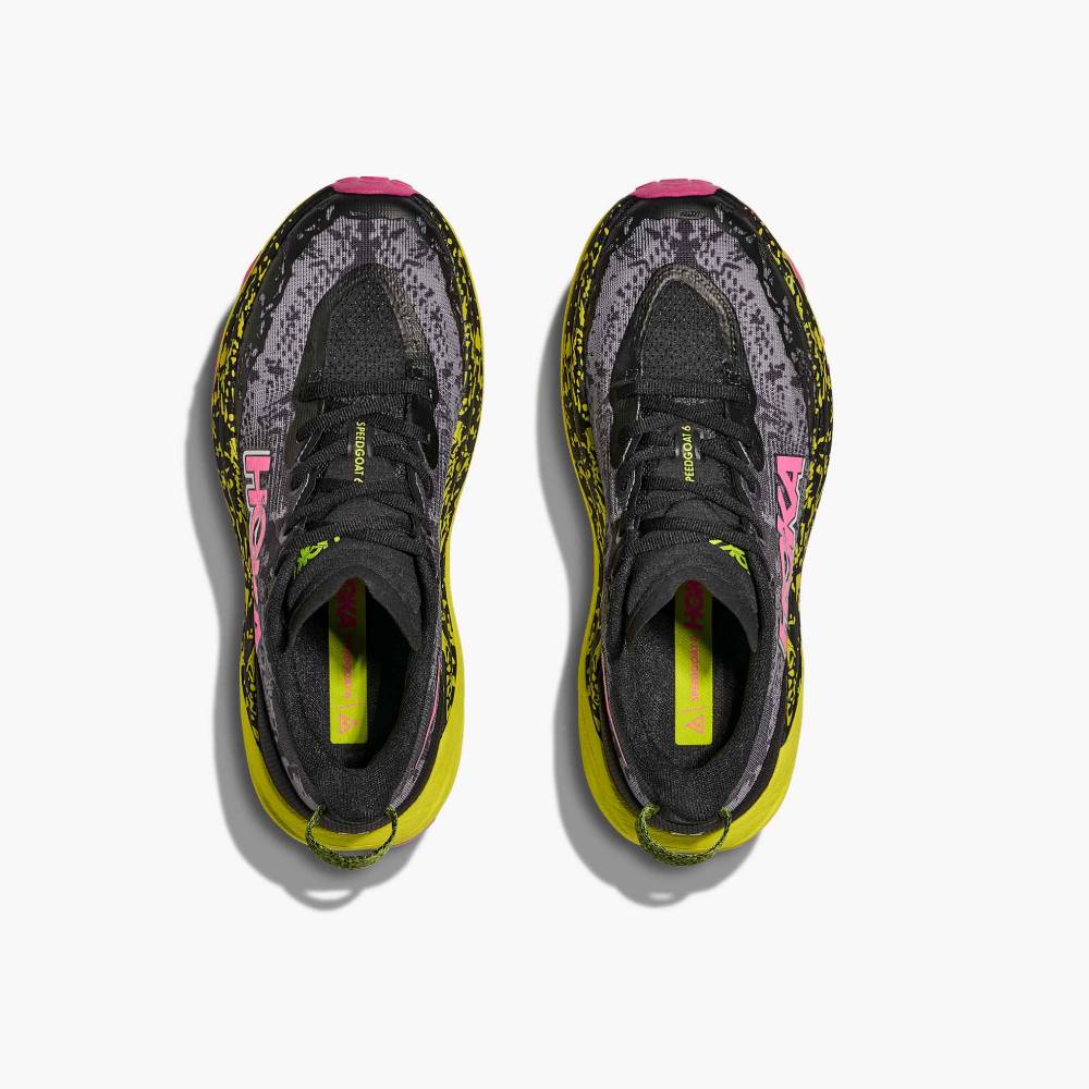 ZAPATILLAS HOKA SPEEDGOAT 6 MUJER - Black / Neon Hoka Citrus - Image 6