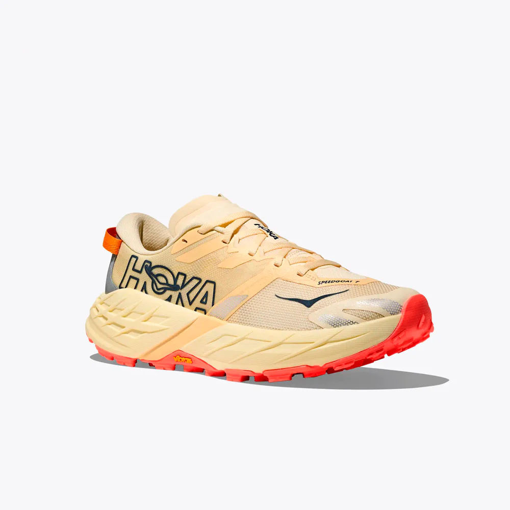 ZAPATILLAS HOKA SPEEDGOAT 7 MUJER - Vintage Yellow / Neon Flame - Image 5