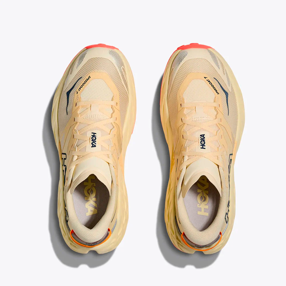 ZAPATILLAS HOKA SPEEDGOAT 7 MUJER - Vintage Yellow / Neon Flame - Image 8