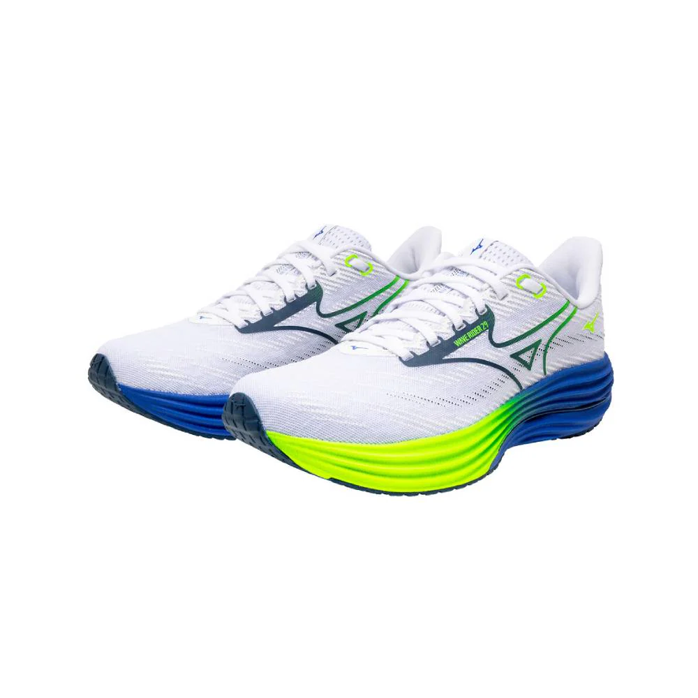 ZAPATILLAS MIZUNO WAVE RIDER 29 - White / Estate Blue / Light Yellow - Image 2