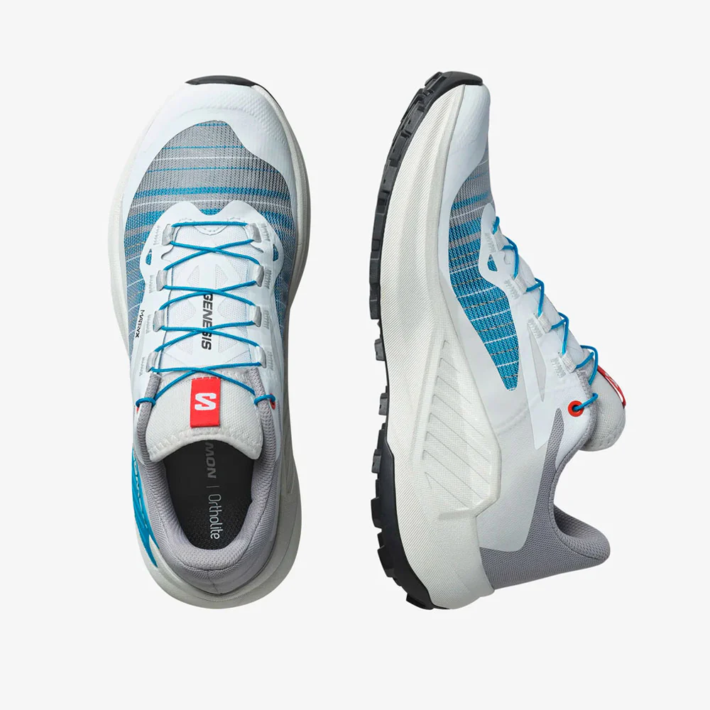 ZAPATILLAS SALOMON GENESIS MUJER - White / Lunar Rock / Transcend Blue - Image 3