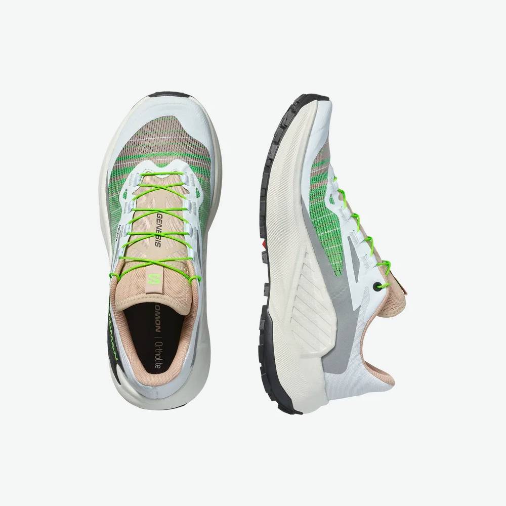 ZAPATILLAS SALOMON GENESIS MUJER - White / Oxford Tan / Green Gecko - Image 3